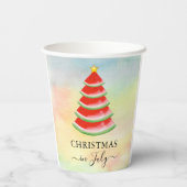 Kerstmis in juli Watermeloen Kerstboom Papieren Bekers (Achterkant)