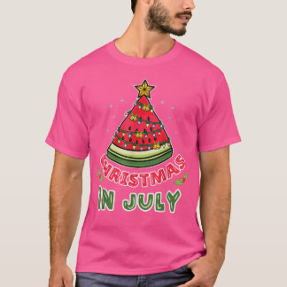 Kerstmis in juli Watermeloen kerstboom T-shirt