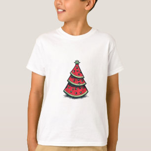 Kerstmis in juli watermeloen Kerstboom T-shirt