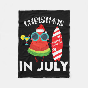 Kerstmis In Juli Watermeloen Kerstboom Zomer Fleece Deken