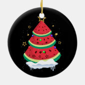 Kerstmis in juli Watermeloen Kerstboom Zomer Keramisch Ornament (Achterkant)