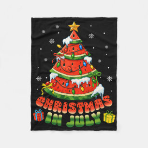 Kerstmis in juli watermeloen Kerstboom Zomer Manne Fleece Deken