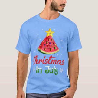 Kerstmis in juli Watermeloen kerstboomtop T-shirt