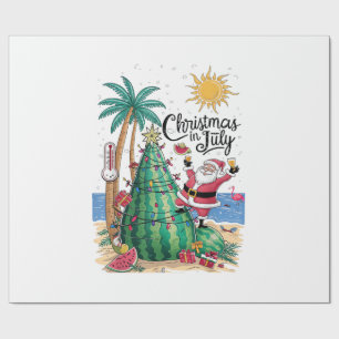 Kerstmis in juli watermeloen Kerstmis boom kerstma Cadeaupapier