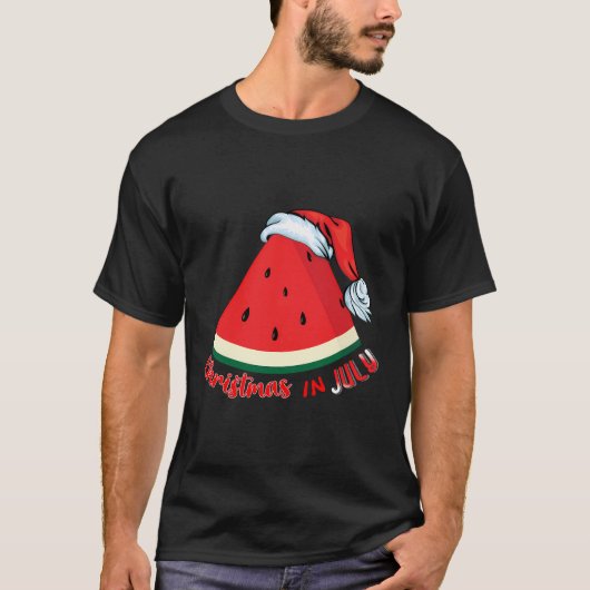 Kerstmis in juli Watermeloen Kerstmis T-shirt (Voorkant)