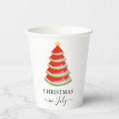 Kerstmis in juli Watermeloen Papieren Bekers (Voorkant)