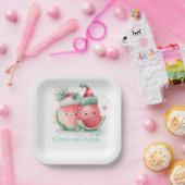 Kerstmis in juli watermeloen papieren bordje (Feest)