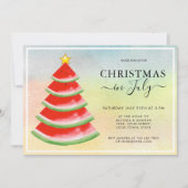 Kerstmis in juli Watermeloen Party Kaart (Voorkant)