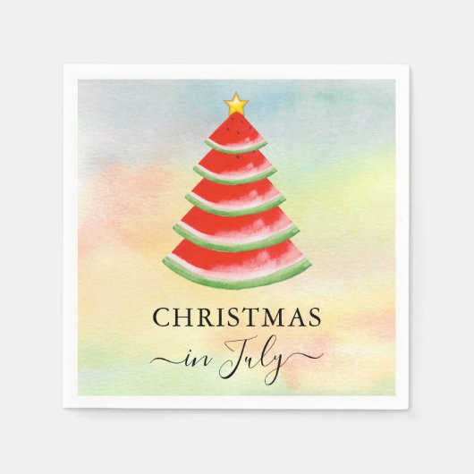 Kerstmis in juli Watermeloen Servet (Voorkant)