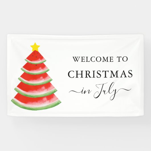 Kerstmis in juli Watermeloen Spandoek (Horizontaal)