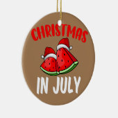 Kerstmis in juli Watermeloen Summer Vacking Keramisch Ornament (Rechts)