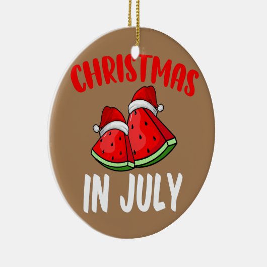 Kerstmis in juli Watermeloen Summer Vacking Keramisch Ornament (Rechts)