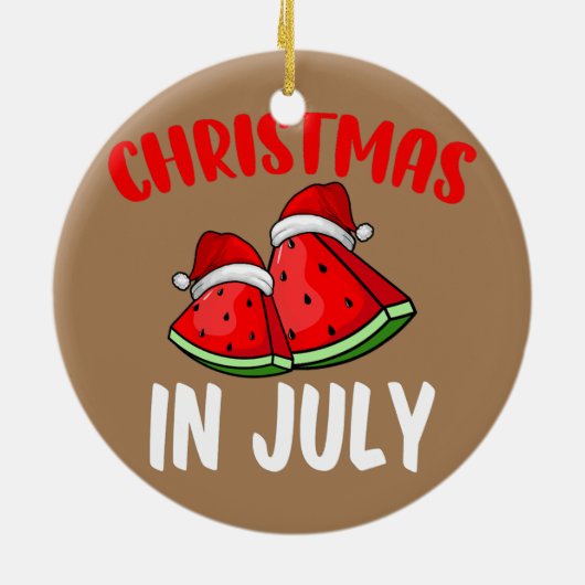 Kerstmis in juli Watermeloen Summer Vacking Keramisch Ornament (Achterkant)