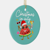 Kerstmis in juli Watermeloen Summer Vacking Keramisch Ornament (Rechts)