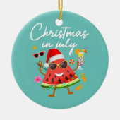 Kerstmis in juli Watermeloen Summer Vacking Keramisch Ornament (Voorkant)