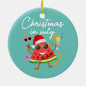 Kerstmis in juli Watermeloen Summer Vacking Keramisch Ornament (Achterkant)