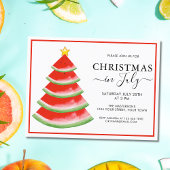 Kerstmis in juli Watermeloen Uitnodiging Briefkaart