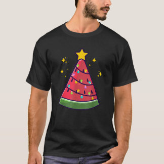 Kerstmis in juli Watermeloen Zomer Kerstboom Schat T-shirt