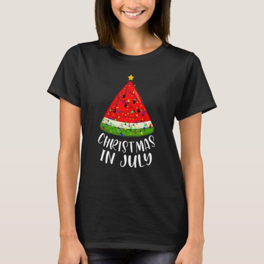Kerstmis in juli Watermeloen zomer T-shirt (Voorkant)
