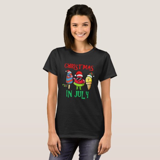 Kerstmis in juli Watermelon Ice Poppen Kerstmis H T-shirt (Voorkant volledig)