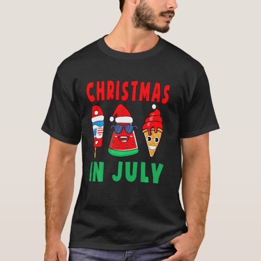Kerstmis in juli Watermelon Ice Poppen Kerstmis H T-shirt (Voorkant)