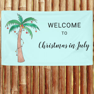 Kerstmis in juli welkom  spandoek