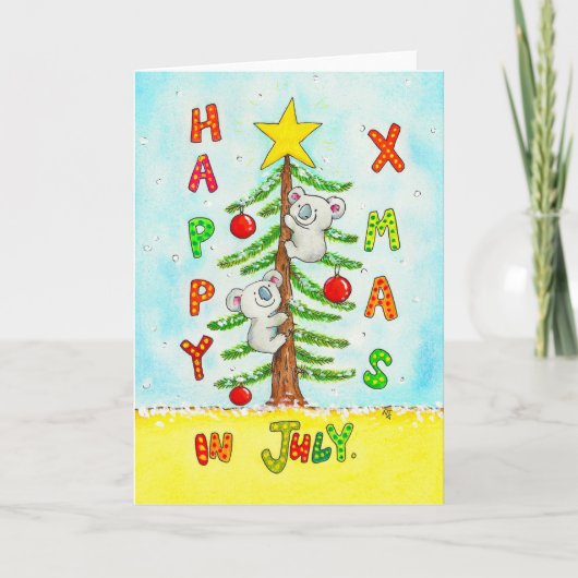 Kerstmis in juli Wenskaart Bedankkaart (Voorkant)