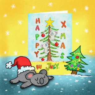 Kerstmis in juli Wenskaart Bedankkaart