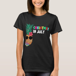 Kerstmis in Juli Xmas Tropische Ananas Fruit Be T-shirt