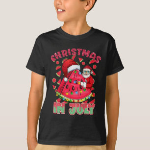 Kerstmis in juli Xmas Watermeloen Kerstman Strand  T-shirt