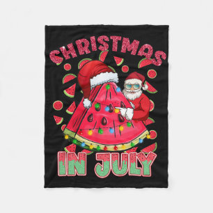 Kerstmis in juli Xmas watermeloen kerstman strandv Fleece Deken