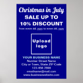 Kerstmis in juli zakelijke uitverkoop blauwe poste poster (Voorkant)