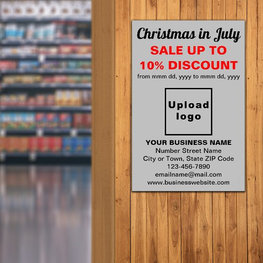Kerstmis in juli zakelijke uitverkoop grijze poste poster