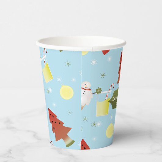 Kerstmis in Juli Zomer BBQ Party Papieren Kopjes Papieren Bekers (Rechts)