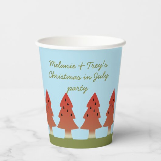 Kerstmis in Juli Zomer BBQ Party Papieren Kopjes Papieren Bekers (Achterkant)