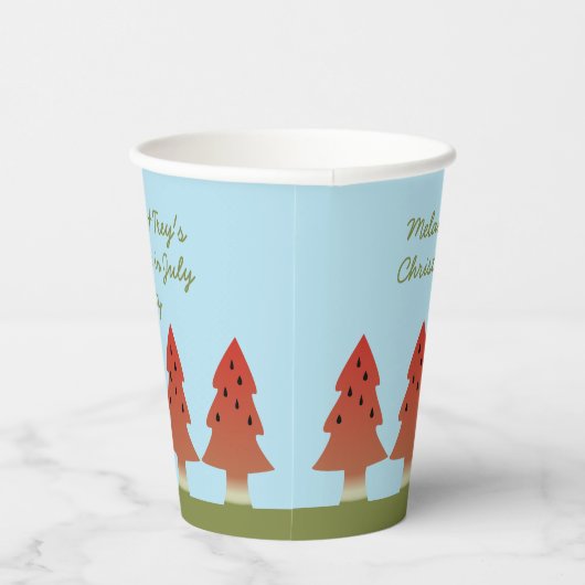 Kerstmis in Juli Zomer BBQ Party Papieren Kopjes Papieren Bekers (Rechts)