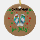 Kerstmis in juli Zomer Beach Vacation Flip Keramisch Ornament (Voorkant)