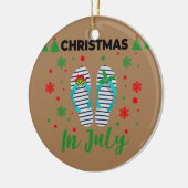 Kerstmis in juli Zomer Beach Vacation Flip Keramisch Ornament (Links)