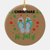 Kerstmis in juli Zomer Beach Vacation Flip Keramisch Ornament (Achterkant)