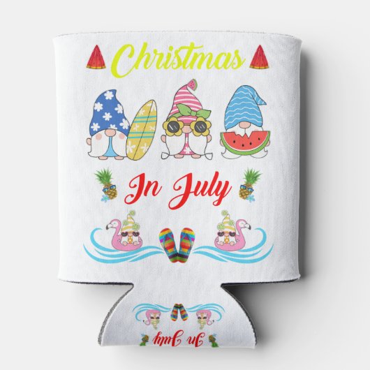 Kerstmis in juli zomer blikjeskoeler (Achterkant)