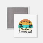 Kerstmis in juli zomer grappige kerstman ontwerp o magneet (Voorkant / Achterkant)