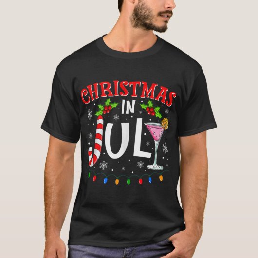 Kerstmis in Juli Zomer Grappige Strand Vakantie Ta T-shirt (Voorkant)