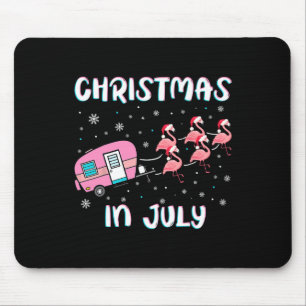 Kerstmis in juli zomer kamperen flamingo aanhangwa muismat