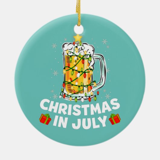 Kerstmis in juli zomer keramisch ornament (Achterkant)