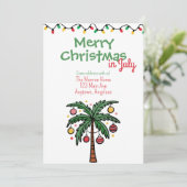 Kerstmis in juli zomer kerstfeest kaart (Staand voorkant)