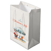 Kerstmis in juli Zomer Kerstman aan het strand Medium Cadeauzakje (Voorkant Gekanteld)