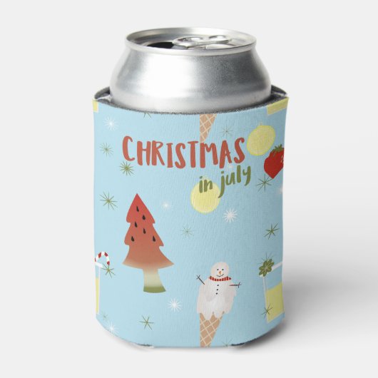 Kerstmis in juli Zomer Koelbox Blikjeskoeler (Blikje Voorkant)