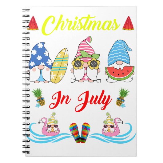 Kerstmis in juli zomer notitieboek (Voorkant)
