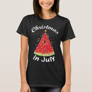 Kerstmis in juli zomer ontwerp meloen Kerstboom T-shirt