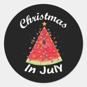 Kerstmis in juli zomer ontwerp meloen Kerstmis boo Ronde Sticker